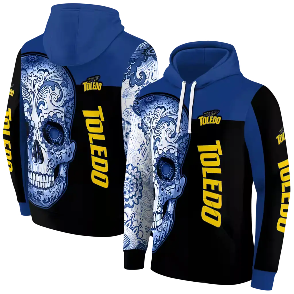 toledo rockets sugar skull blue black hoodie fashion forward toledo rockets sugar skull blue black hoodie fashion forward