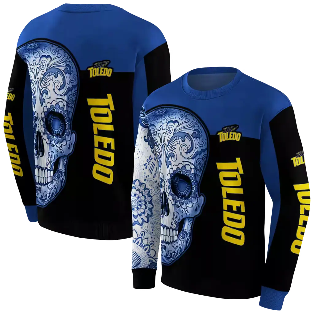 toledo rockets sugar skull blue black hoodie premium grade toledo rockets sugar skull blue black hoodie premium grade
