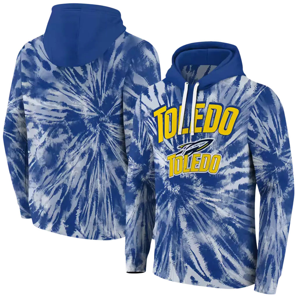 toledo rockets tie dye pattern blue hoodie fashion forward toledo rockets tie dye pattern blue hoodie fashion forward
