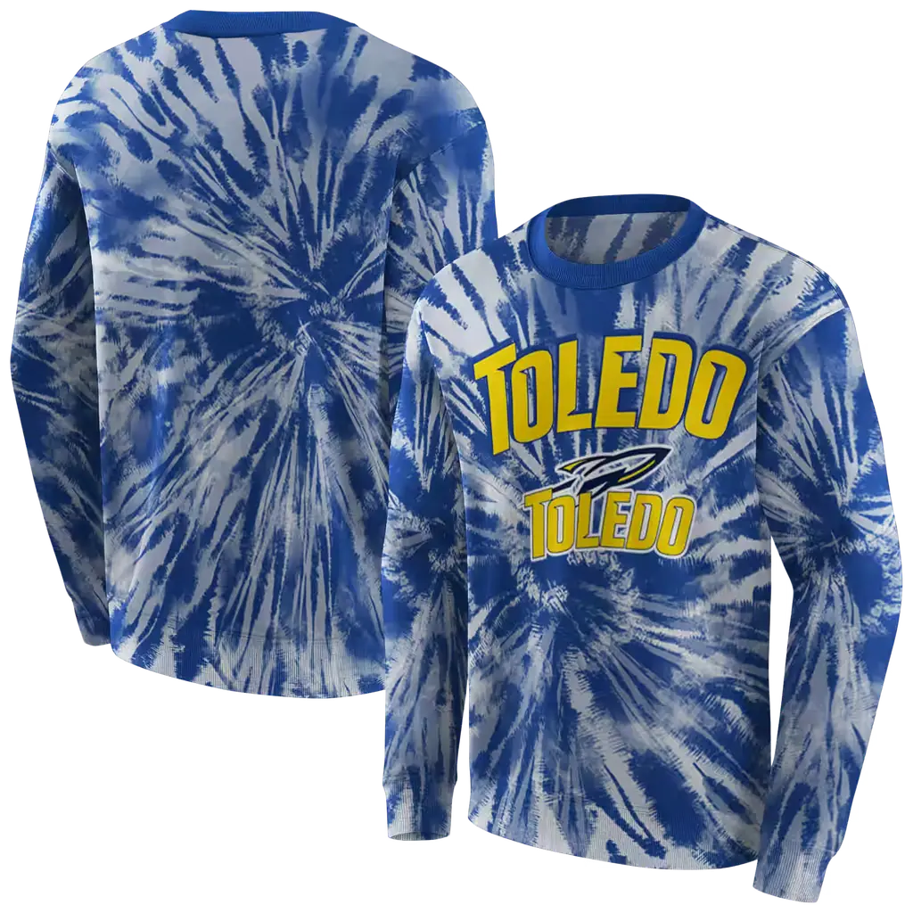 toledo rockets tie dye pattern blue hoodie premium grade toledo rockets tie dye pattern blue hoodie premium grade
