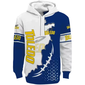 toledo rockets triangular pattern blue white hoodie best selling