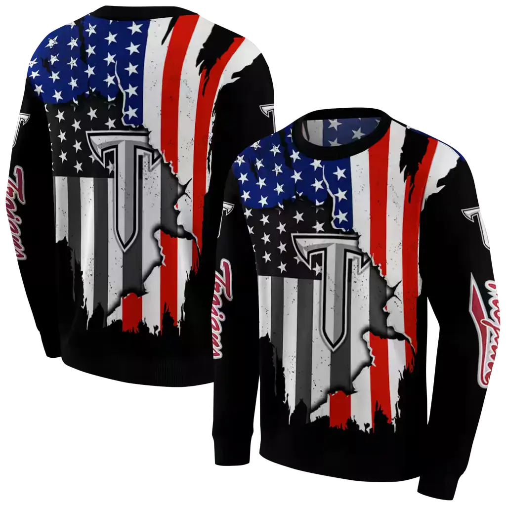 troy trojans american pride black hoodie premium grade troy trojans american pride black hoodie premium grade