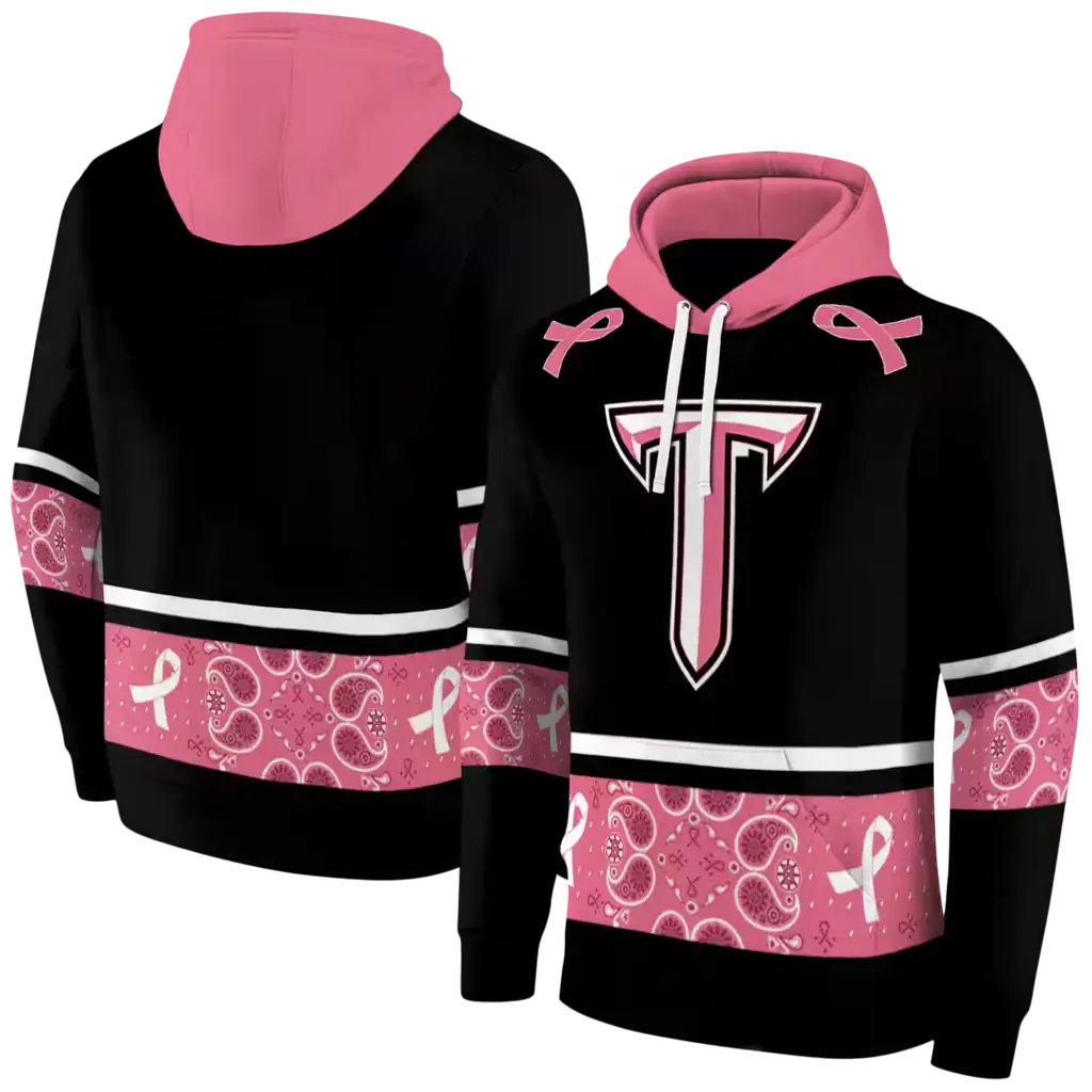 troy trojans awareness ribbon black pink hoodie fashion forward troy trojans awareness ribbon black pink hoodie fashion forward