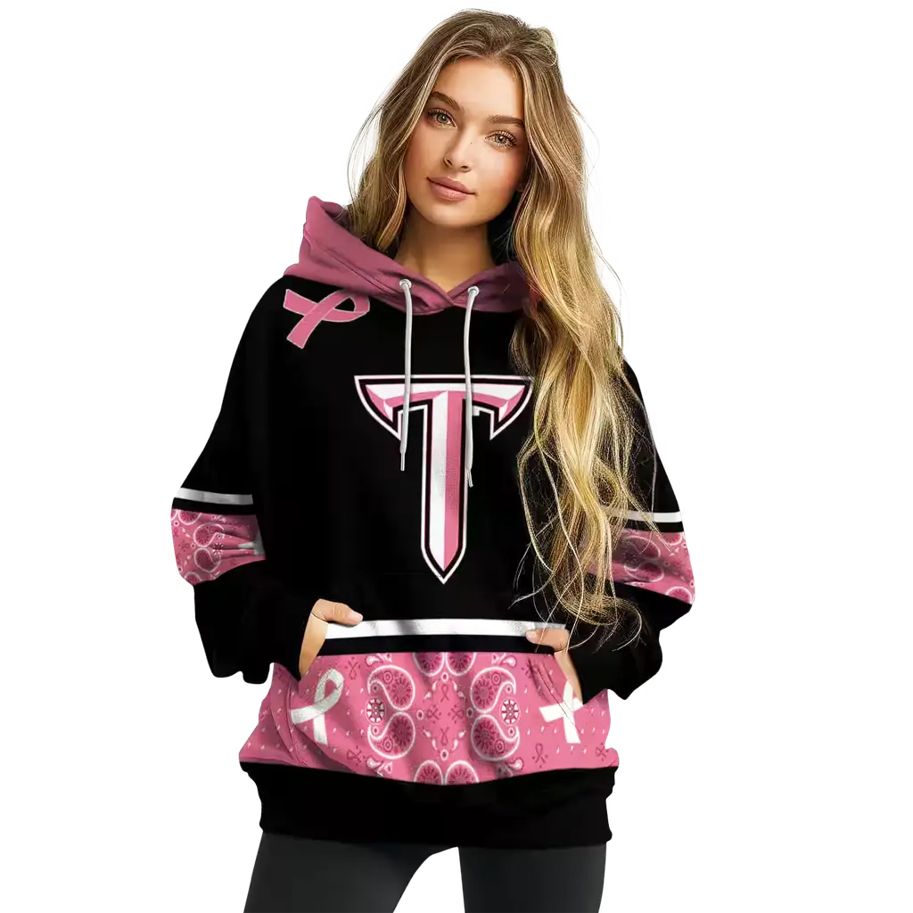troy trojans awareness ribbon black pink hoodie high quality troy trojans awareness ribbon black pink hoodie high quality
