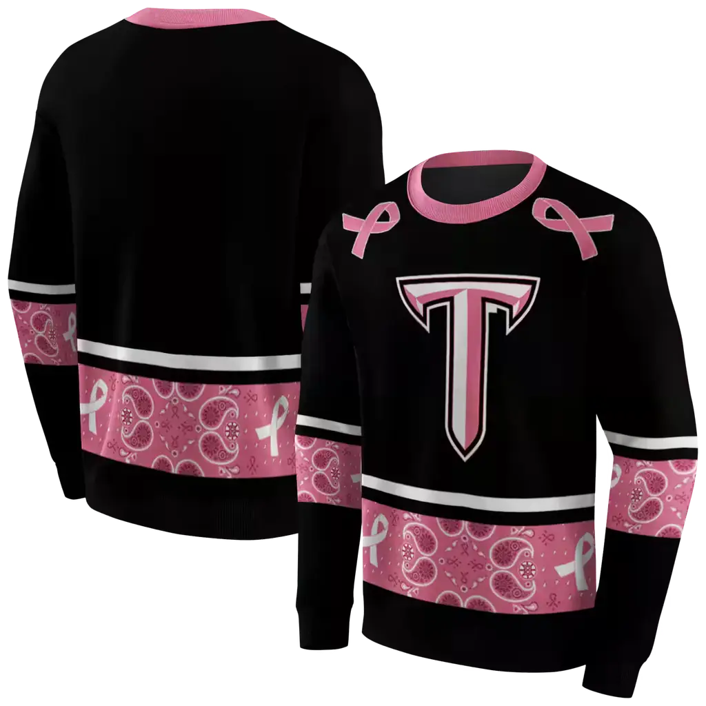 troy trojans awareness ribbon black pink hoodie premium grade troy trojans awareness ribbon black pink hoodie premium grade
