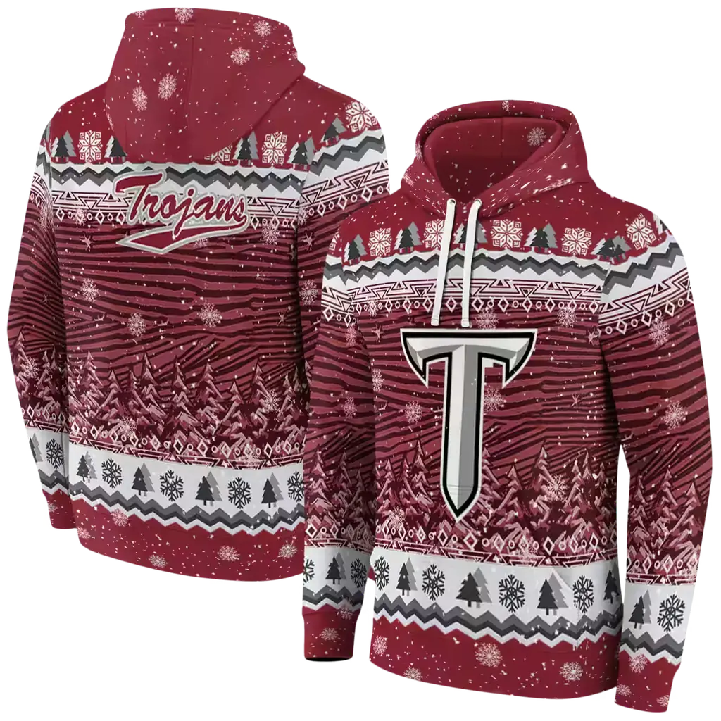 troy trojans christmas trees red hoodie fashion forward troy trojans christmas trees red hoodie fashion forward
