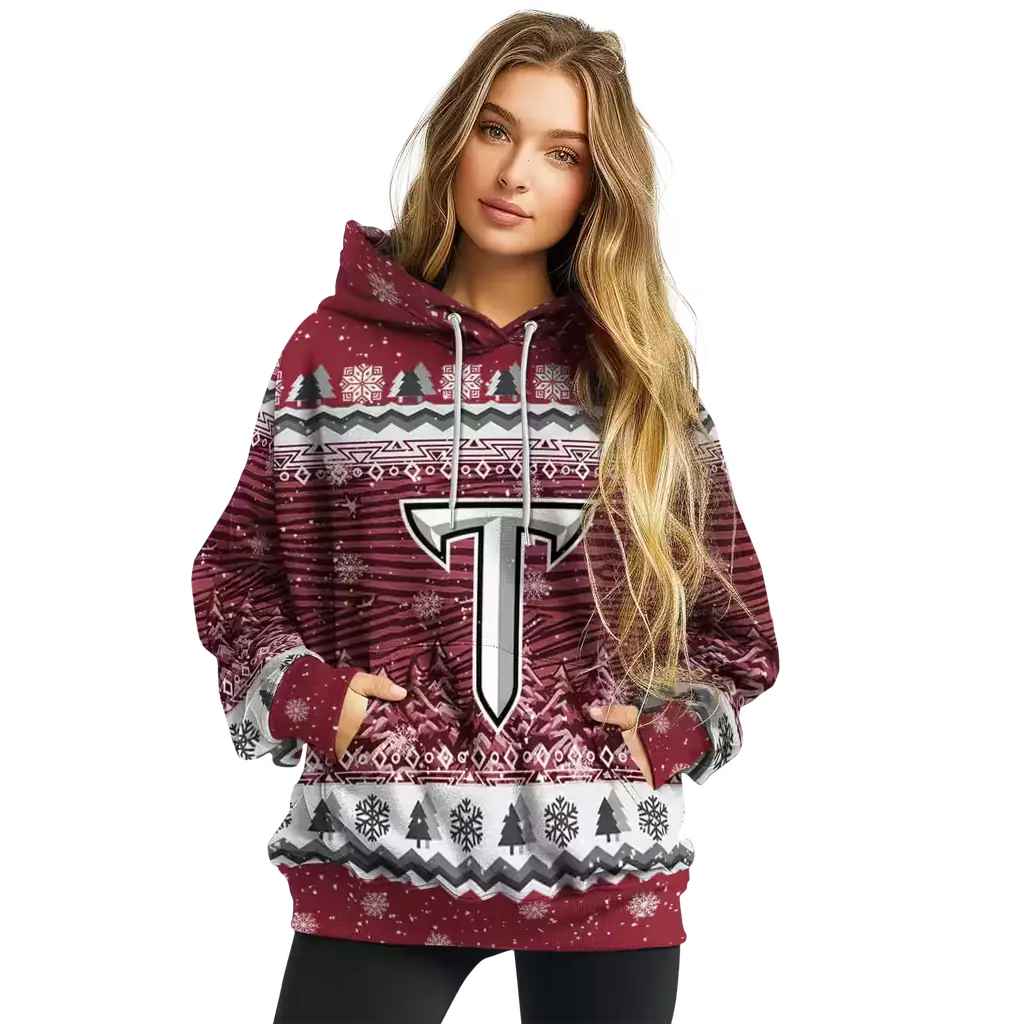 troy trojans christmas trees red hoodie high quality troy trojans christmas trees red hoodie high quality
