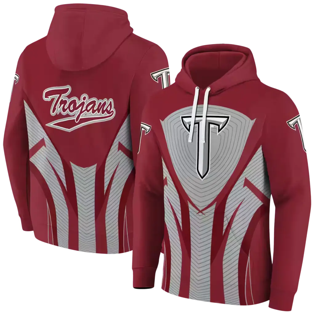 troy trojans concentric lines red black hoodie fashion forward troy trojans concentric lines red black hoodie fashion forward