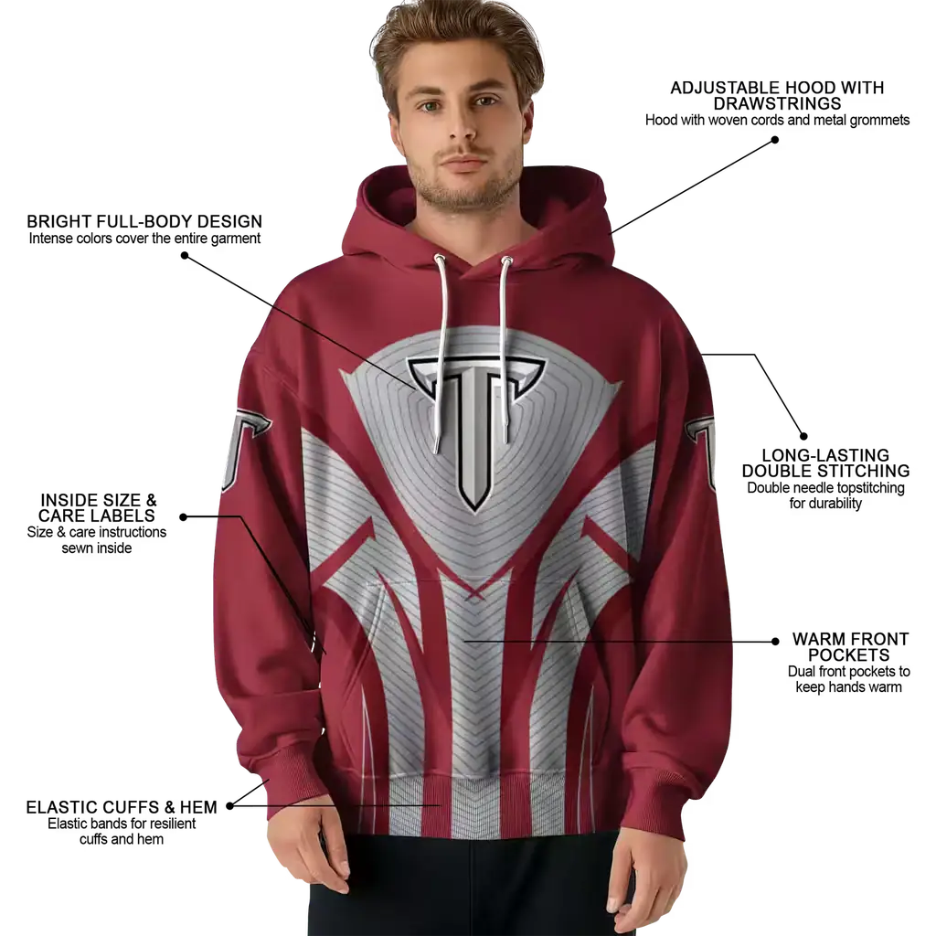 troy trojans concentric lines red black hoodie latest model troy trojans concentric lines red black hoodie latest model