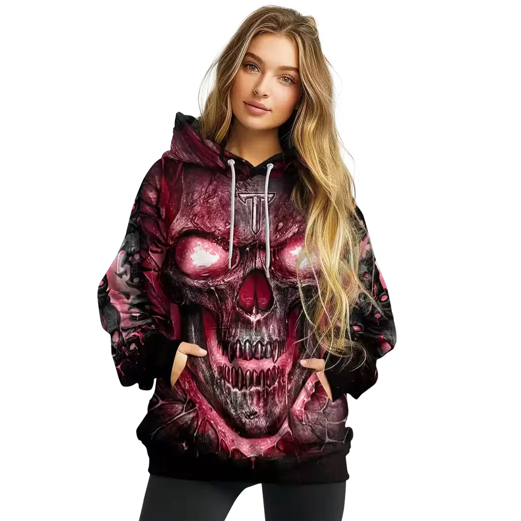 troy trojans demonic skull red black hoodie high quality troy trojans demonic skull red black hoodie high quality