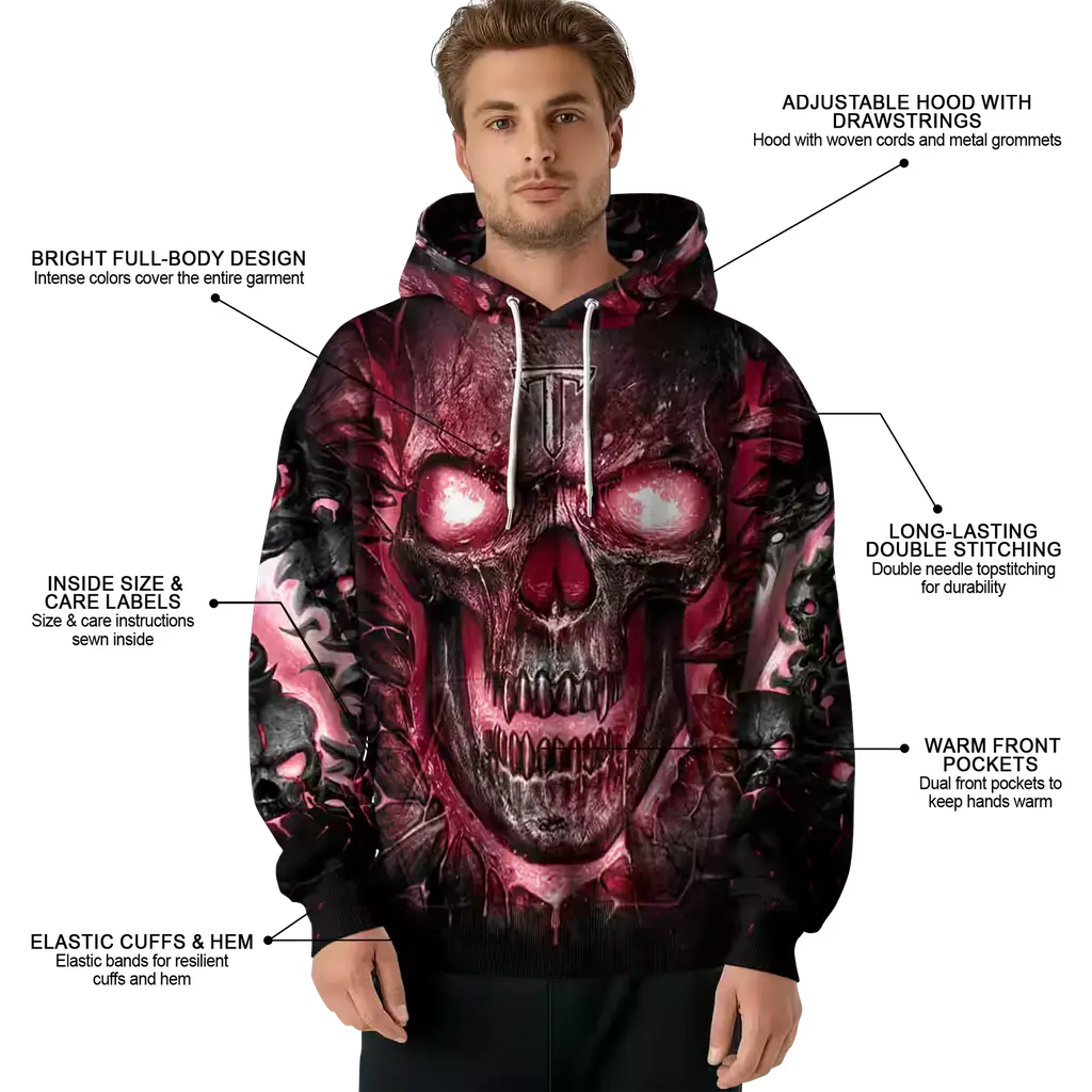 troy trojans demonic skull red black hoodie latest model troy trojans demonic skull red black hoodie latest model