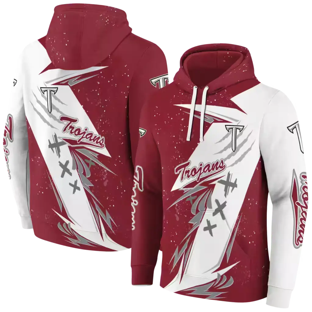 troy trojans dynamic slash red white hoodie fashion forward troy trojans dynamic slash red white hoodie fashion forward