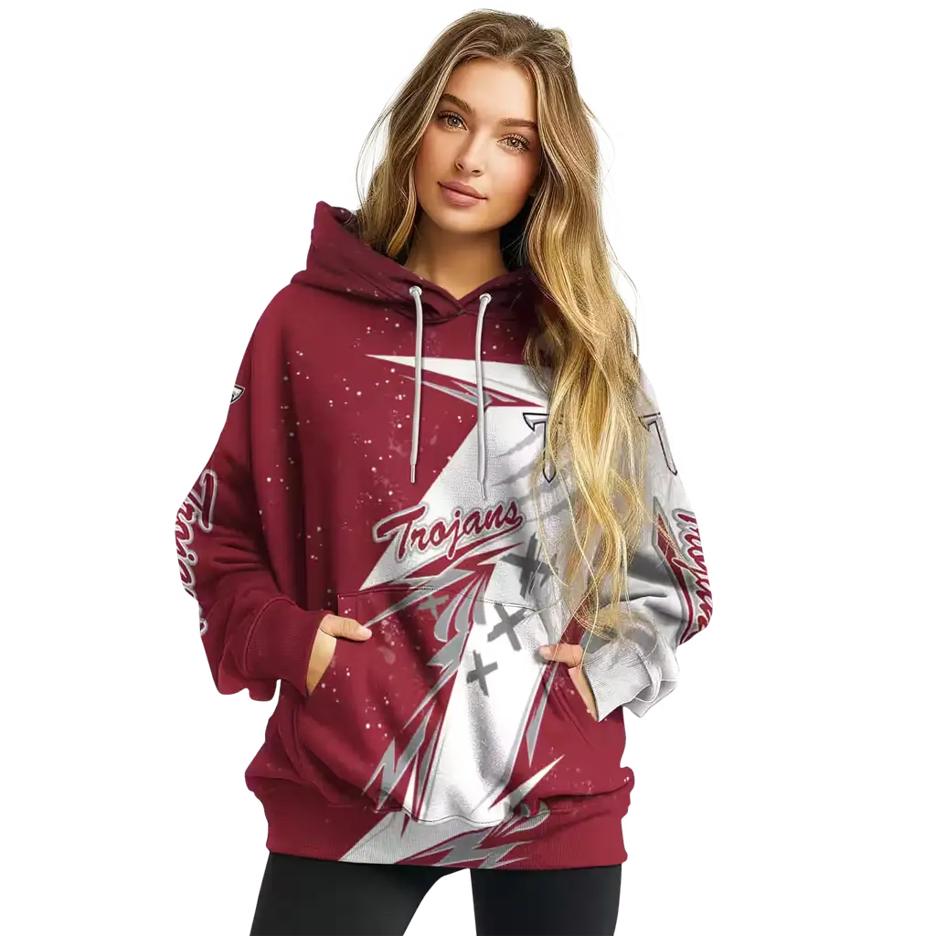 troy trojans dynamic slash red white hoodie high quality troy trojans dynamic slash red white hoodie high quality