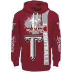 troy trojans football heartbeat red hoodie best selling