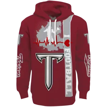 troy trojans football heartbeat red hoodie best selling