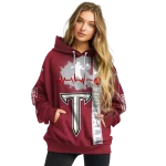 troy trojans football heartbeat red hoodie best selling