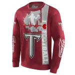 troy trojans football heartbeat red hoodie best selling