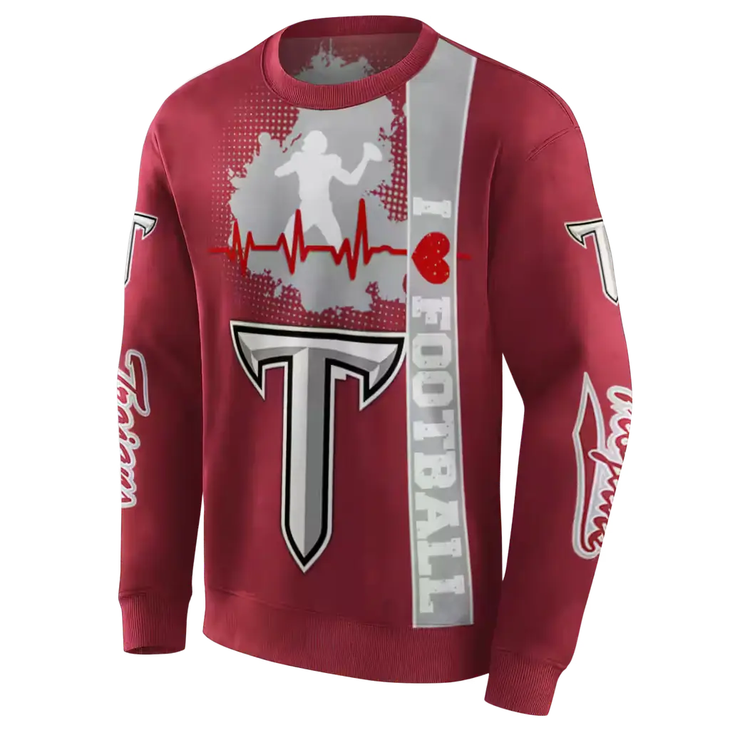 troy trojans football heartbeat red hoodie new arrival troy trojans football heartbeat red hoodie new arrival