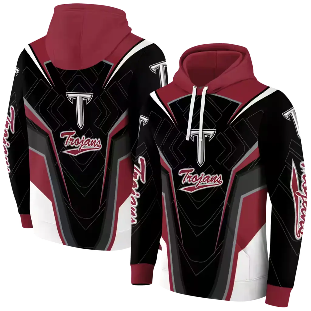 troy trojans futuristic pattern red black hoodie fashion forward troy trojans futuristic pattern red black hoodie fashion forward
