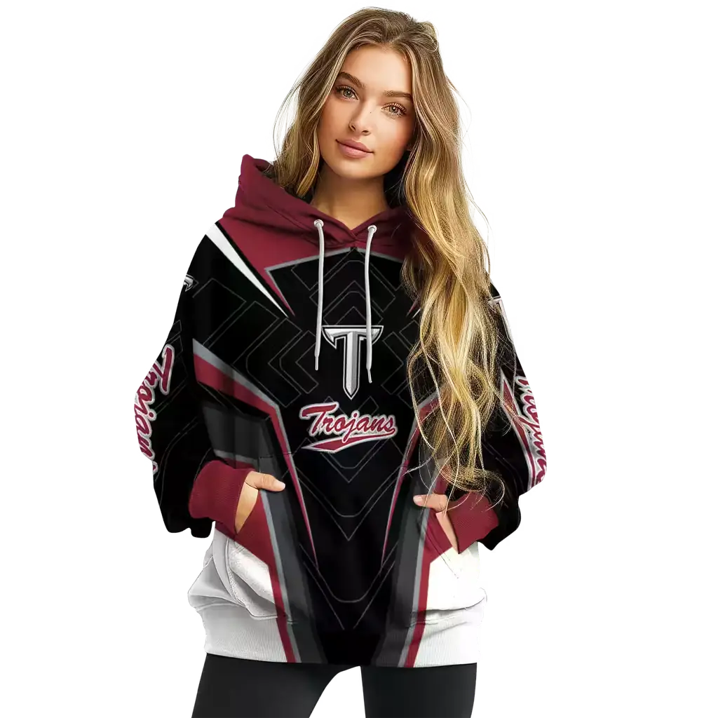 troy trojans futuristic pattern red black hoodie high quality troy trojans futuristic pattern red black hoodie high quality
