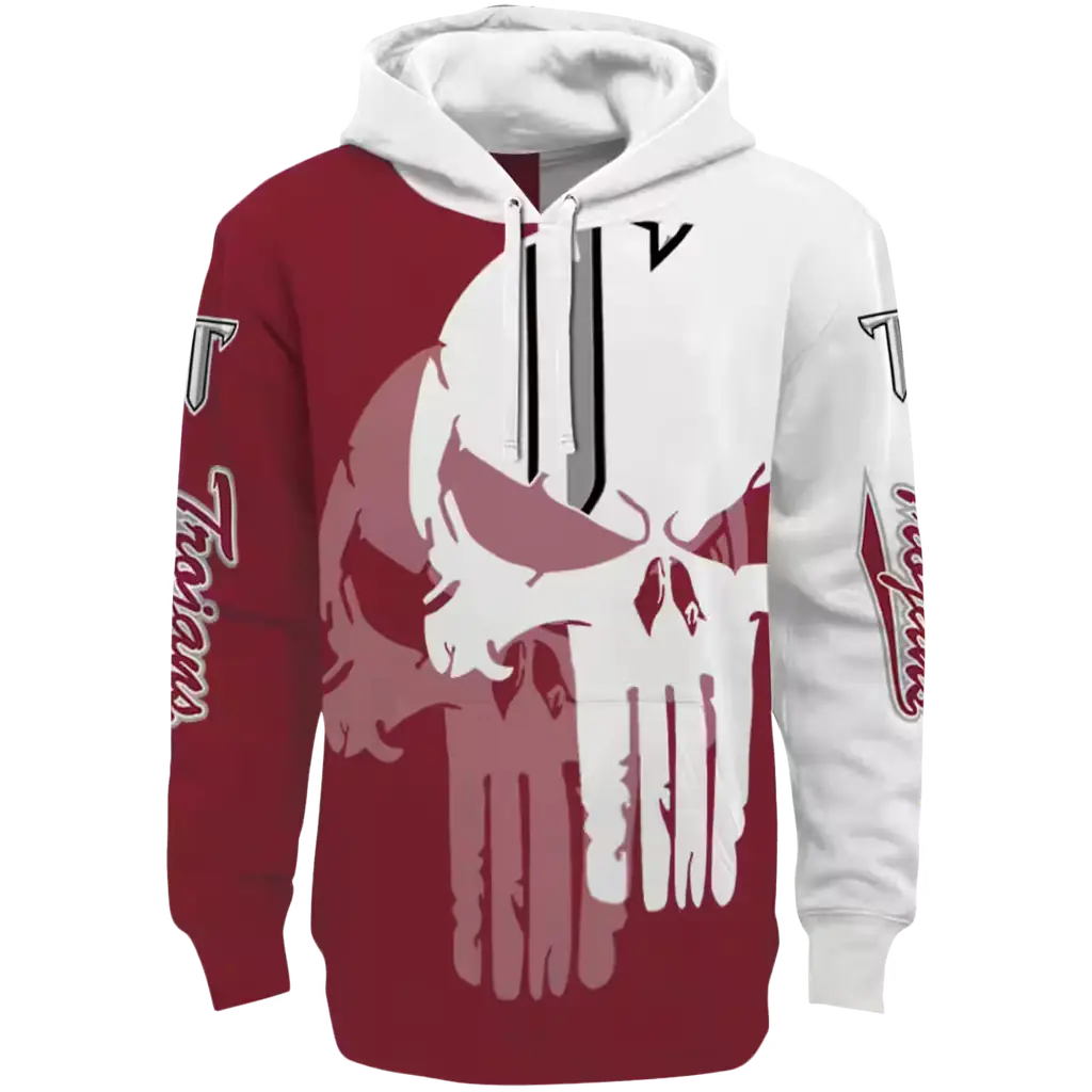 troy trojans graphic punisher red white hoodie best selling troy trojans graphic punisher red white hoodie best selling
