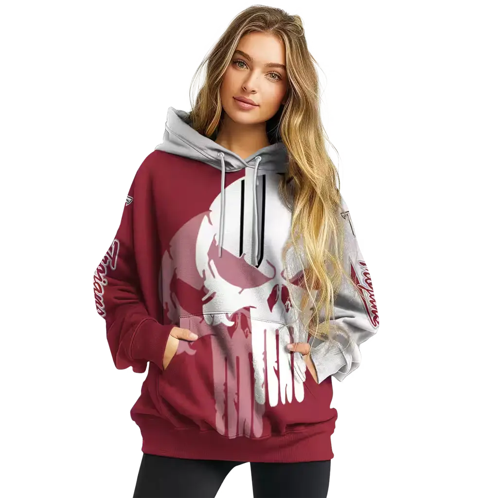 troy trojans graphic punisher red white hoodie high quality troy trojans graphic punisher red white hoodie high quality