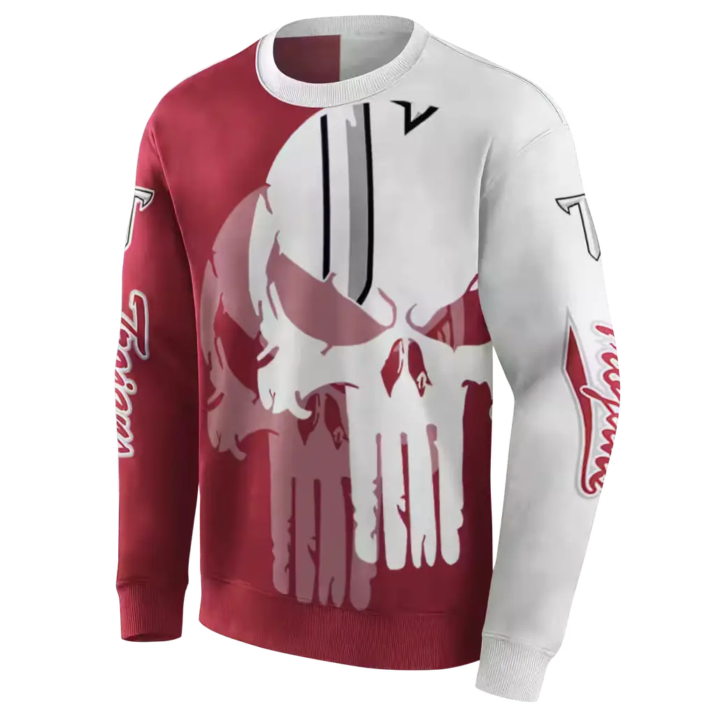 troy trojans graphic punisher red white hoodie new arrival troy trojans graphic punisher red white hoodie new arrival
