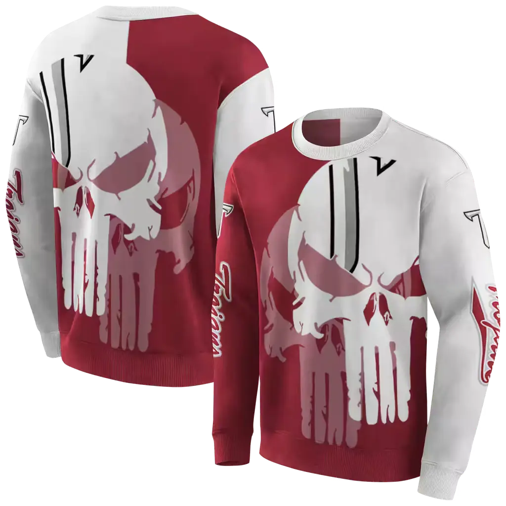 troy trojans graphic punisher red white hoodie premium grade troy trojans graphic punisher red white hoodie premium grade