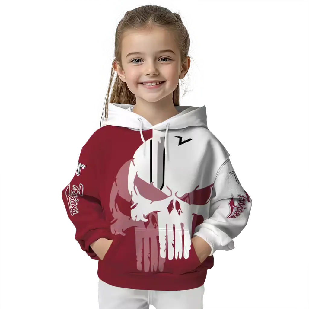 troy trojans graphic punisher red white hoodie top rated troy trojans graphic punisher red white hoodie top rated