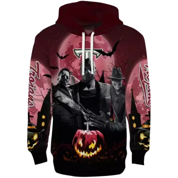 troy trojans halloween vibes red black hoodie best selling