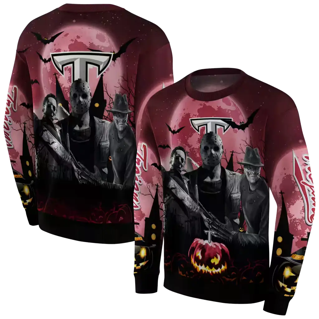 troy trojans halloween vibes red black hoodie premium grade troy trojans halloween vibes red black hoodie premium grade