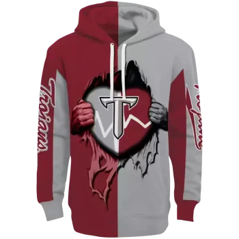 troy trojans heartbeat graphic red hoodie best selling