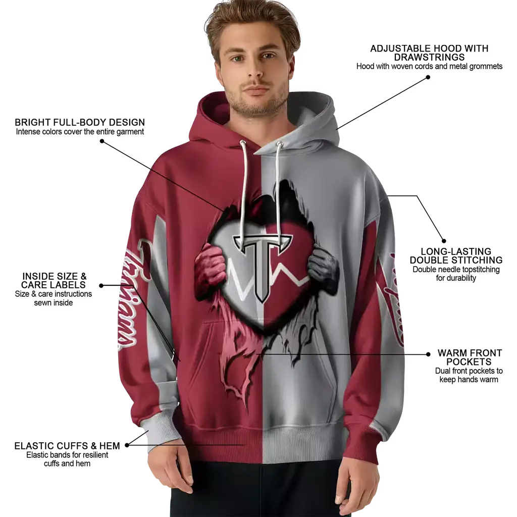 troy trojans heartbeat graphic red hoodie latest model troy trojans heartbeat graphic red hoodie latest model