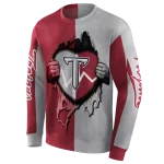 troy trojans heartbeat graphic red hoodie best selling