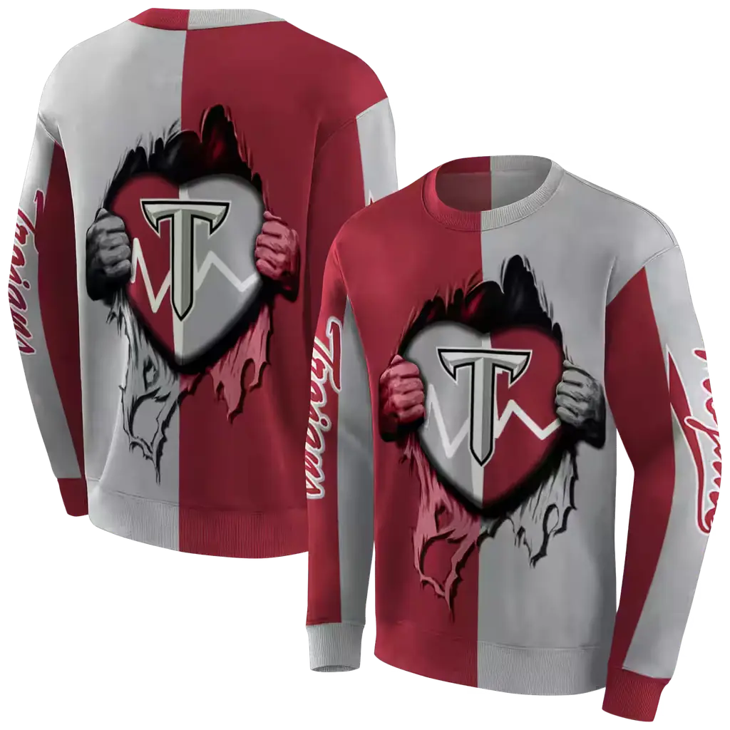 troy trojans heartbeat graphic red hoodie premium grade troy trojans heartbeat graphic red hoodie premium grade