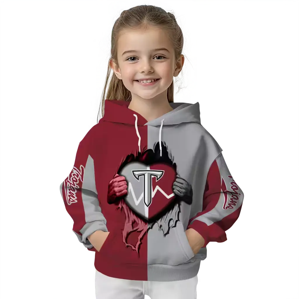 troy trojans heartbeat graphic red hoodie top rated troy trojans heartbeat graphic red hoodie top rated