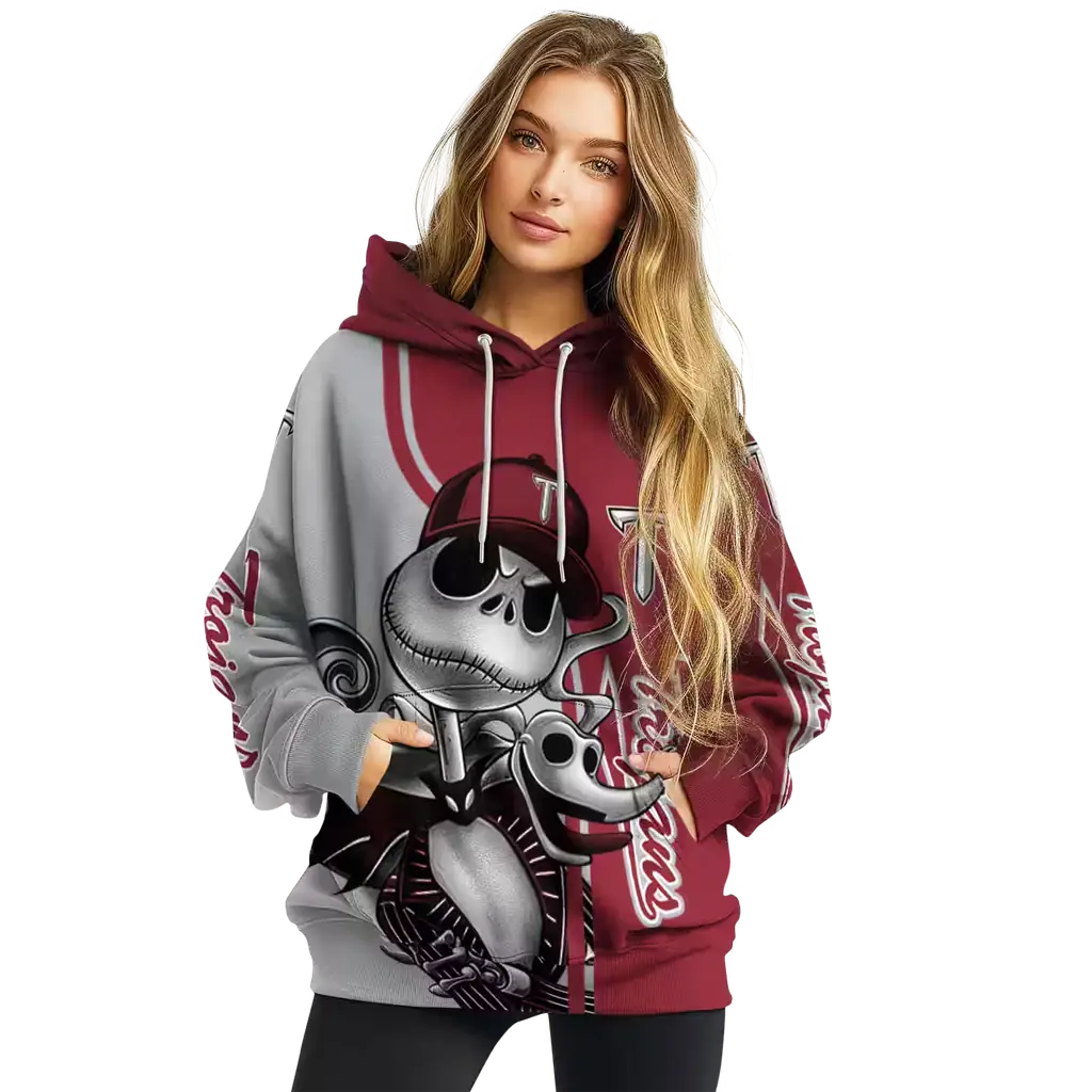 troy trojans jack skellington red hoodie high quality troy trojans jack skellington red hoodie high quality