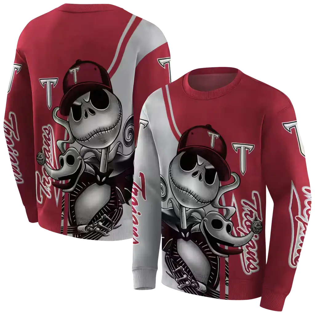troy trojans jack skellington red hoodie premium grade troy trojans jack skellington red hoodie premium grade