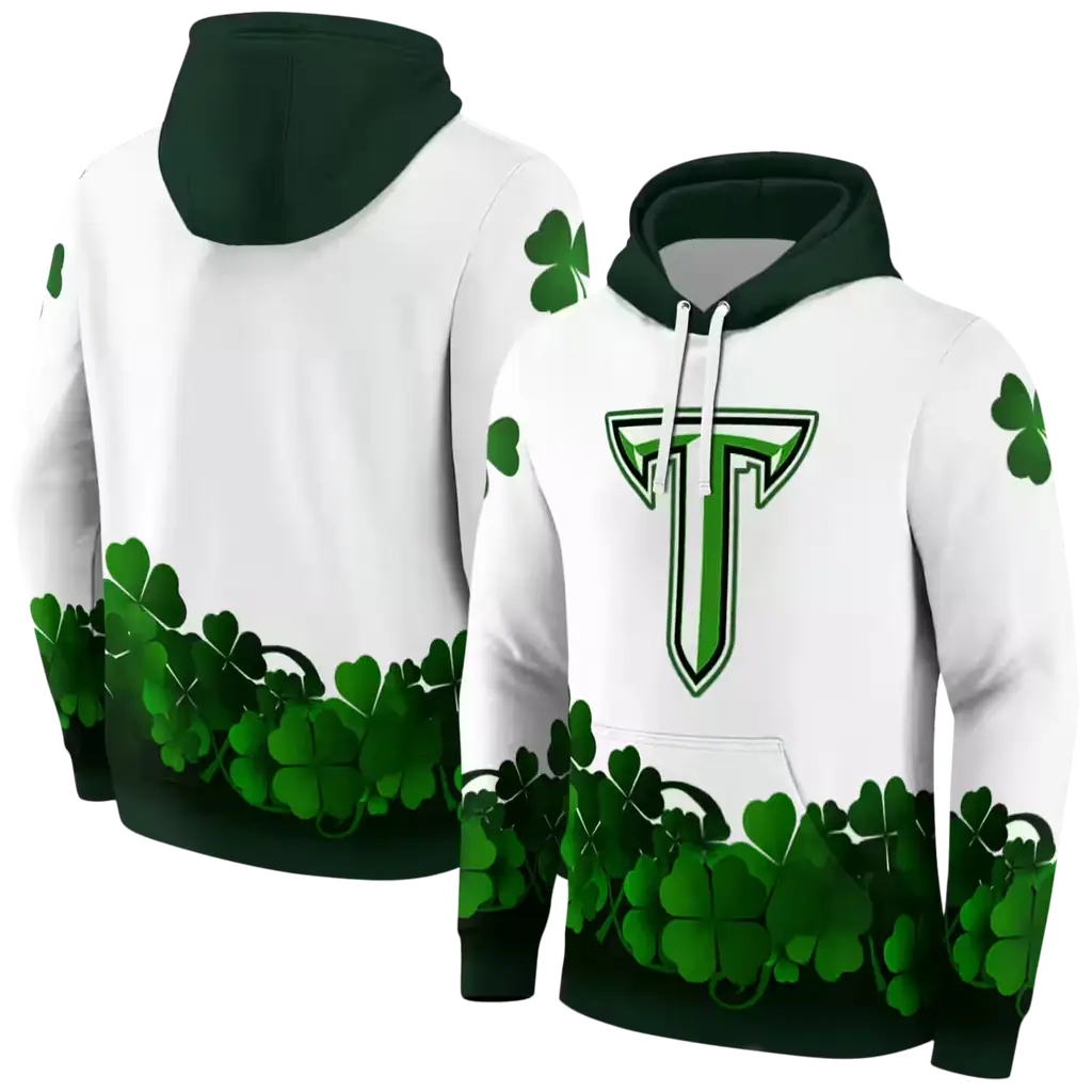 troy trojans lucky motif white green hoodie fashion forward troy trojans lucky motif white green hoodie fashion forward