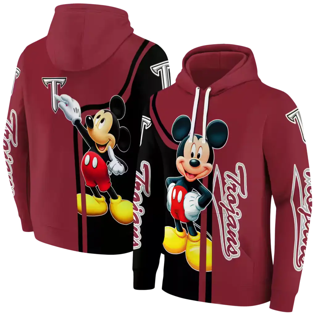 troy trojans mickey mouse red black hoodie fashion forward troy trojans mickey mouse red black hoodie fashion forward