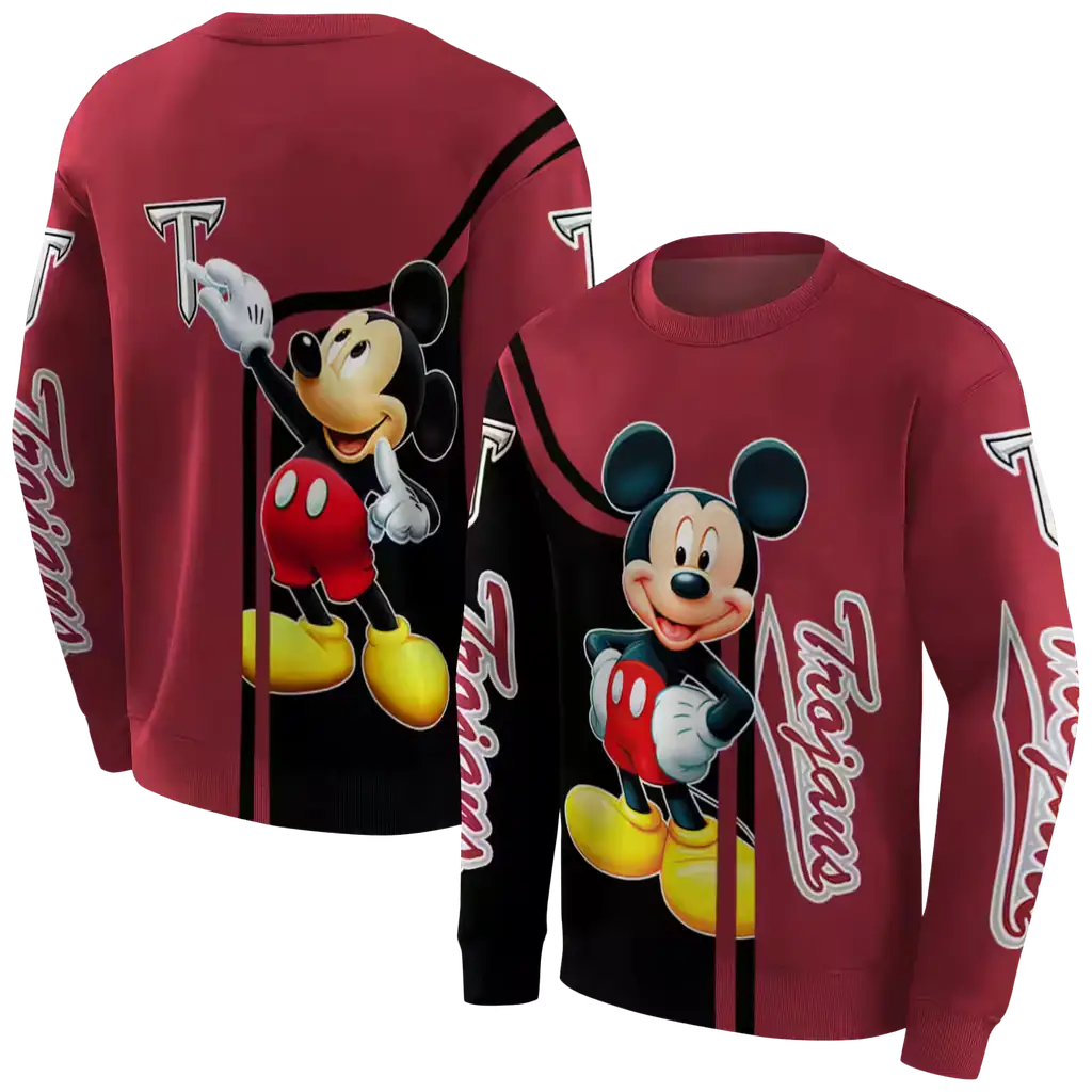 troy trojans mickey mouse red black hoodie premium grade troy trojans mickey mouse red black hoodie premium grade