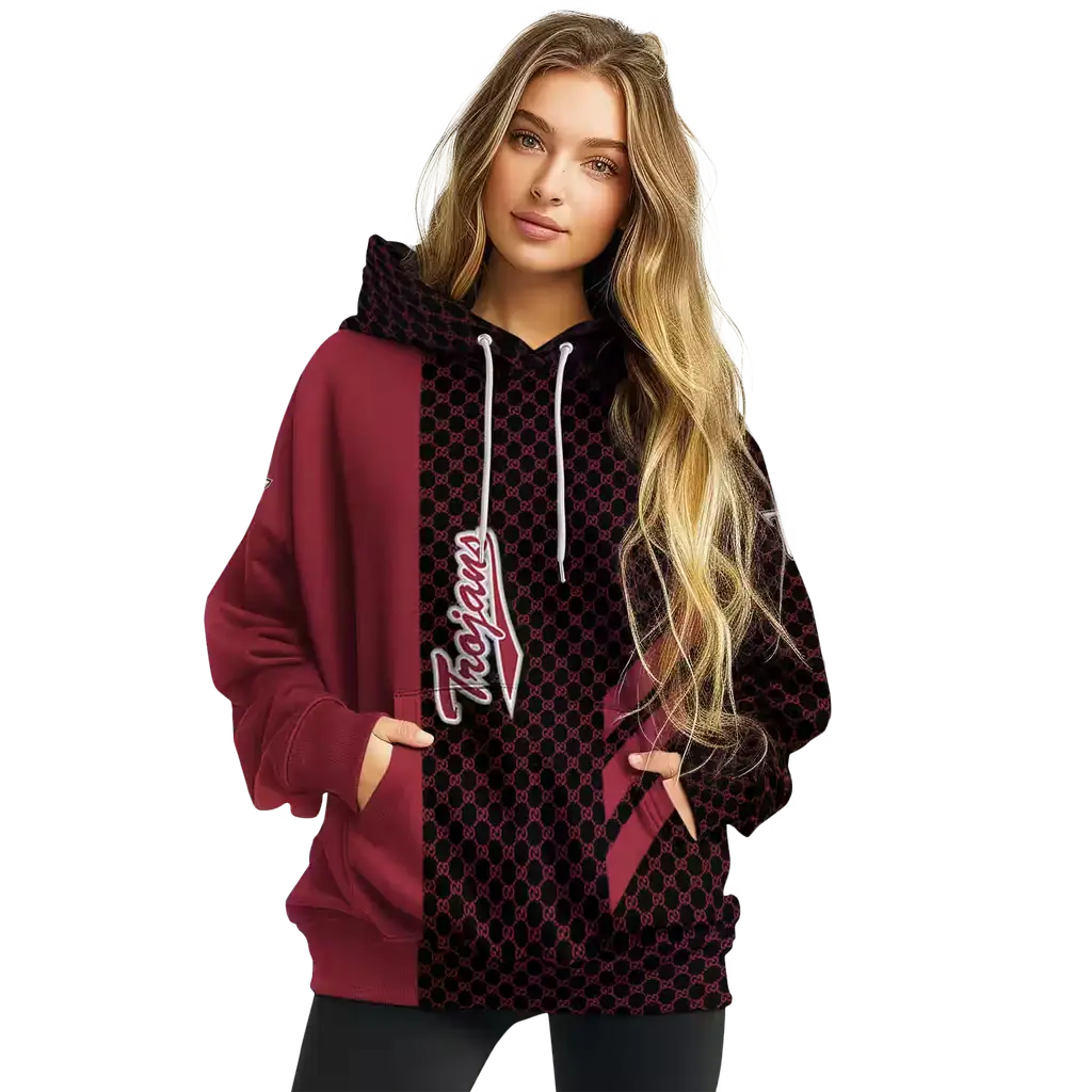 troy trojans monogram pattern red hoodie high quality troy trojans monogram pattern red hoodie high quality