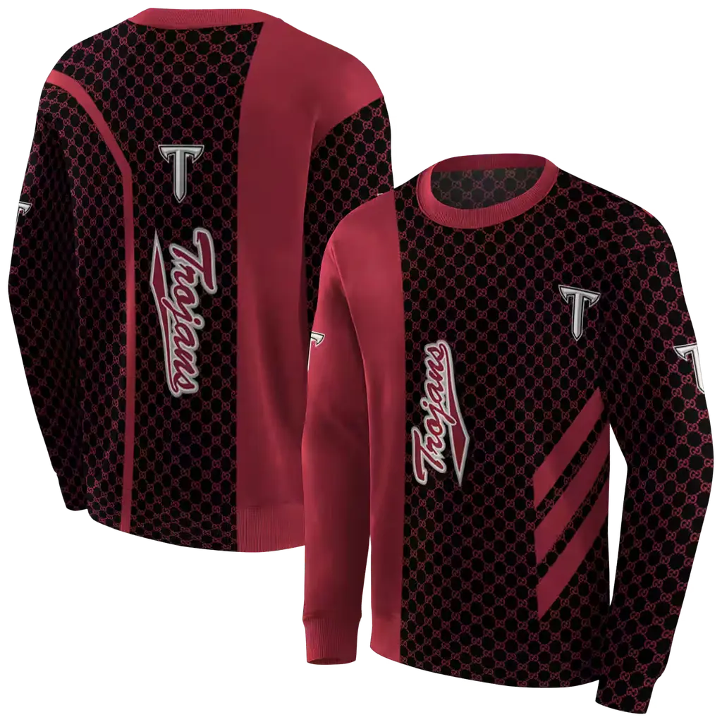 troy trojans monogram pattern red hoodie premium grade troy trojans monogram pattern red hoodie premium grade