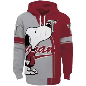 troy trojans playful snoopy red hoodie best selling