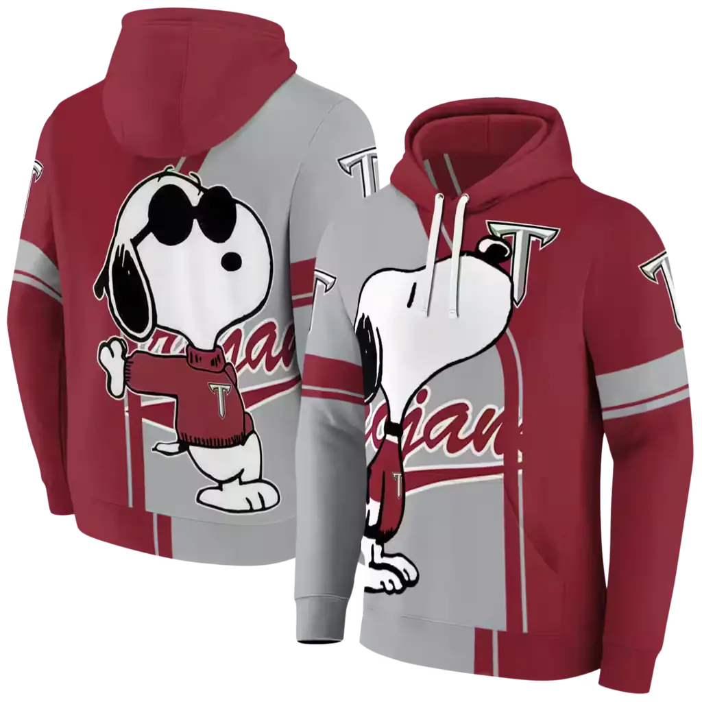 troy trojans playful snoopy red hoodie fashion forward troy trojans playful snoopy red hoodie fashion forward