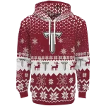 troy trojans reindeer motif red hoodie best selling