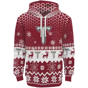 troy trojans reindeer motif red hoodie best selling
