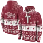 troy trojans reindeer motif red hoodie best selling