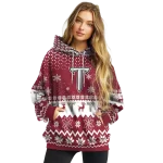 troy trojans reindeer motif red hoodie best selling