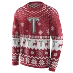 troy trojans reindeer motif red hoodie best selling